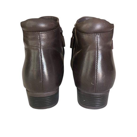 Trotters Major Booties Women's Size 8 Narrow Dark Brown Side Zip Leather Comfort - Picture 6 of 12